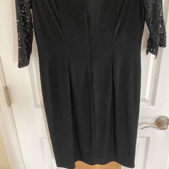 Anne Klein 3/4 Sleeve Black Lace Dress - Picture 7 of 11